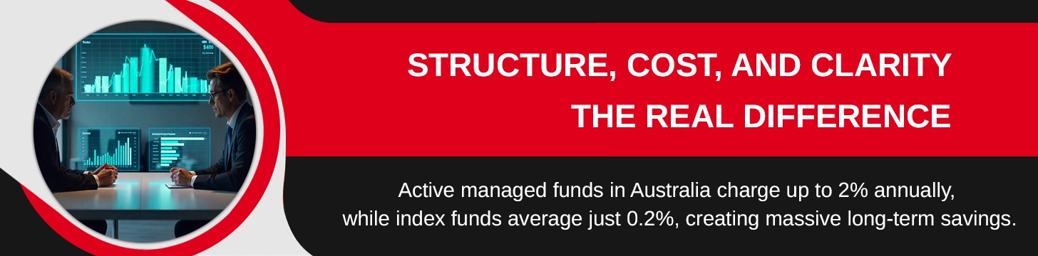 Key differences between Managed and Index funds in structure & cost